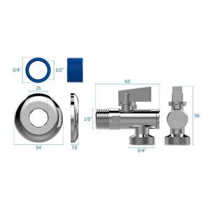 Torneira De Esfera Com Filtro Para Máquina De Lavar Blukit Cromada