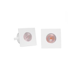 Kit 2 Spots De Embutir Para Móvel Taschibra Pik Quadrado Led 1w Bivolt Branco 3000k Luz Amarela 15090323