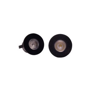 Kit 2 Spots De Embutir Para Móvel Taschibra Pik Redondo Led 1w Bivolt Preto 3000k Luz Amarela 15090320