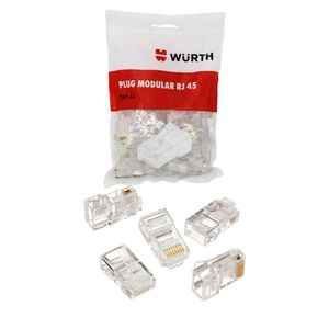 Plug Modular Rj45 Cat5 Wurth, Pacote Com 100 Unidades - 0978120003