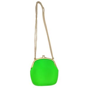 Bolsa Silicone Tiracolo Vintage Verde Com Corrente Dourada (bl-2662-6)
