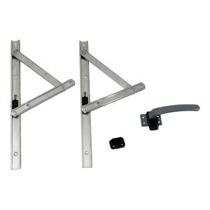 Kit Braço Janela Maxim-ar 30cm + Fecho Alavanca Natural
