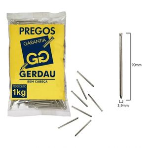 Prego Sem Cabeça 16x24 1kg - Gerdau