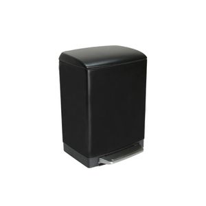 Lixeira Slim Matte C/ Pedal Preta 6l - Ghelplus
