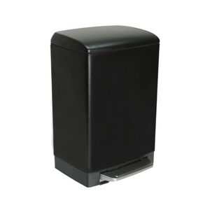 Lixeira Slim Matte C/ Pedal Preta 12l - Ghelplus