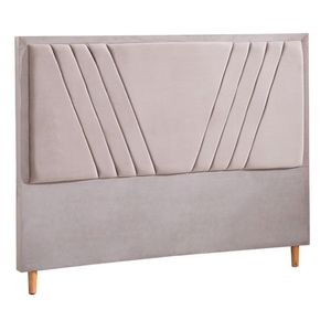 Cabeceira Queen Luxo Madri Veludo Mac Interiores Cru