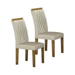 Conjunto 2 Cadeiras De Jantar Doha Mdf E Veludo Leifer Palha