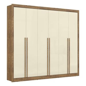 Guarda-roupa 6 Portas 6 Gavetas Maxel, Mdp, Cannes Ipe/offwhite