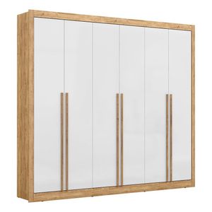 Guarda-roupa 6 Portas 6 Gavetas Maxel, Mdp, Cannes Capuccino/branc