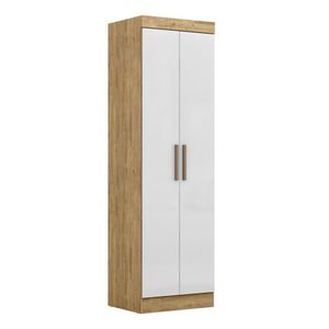 Guarda-roupa De Solteiro Mdf, 2 Portas, Maxel Paris Capuccino/branc