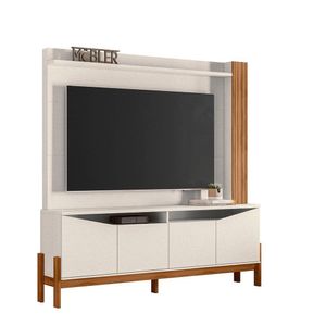 Home Para Tv Até 70 Mobler Mdp/mdf Alaska Perola/cinamomo