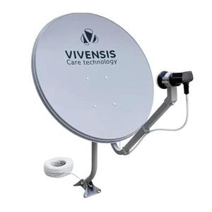 Kit Antena Parabolica 60cm Vivensis Com Cabo E Lnbf