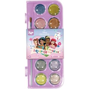 Estojo Aquarela Metálica Princesas C/ 12 Cores - Dac