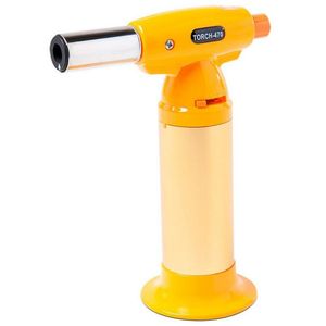 Maçarico Recarregável Brinox Glacê Em Aço Inox E Abs 15 Cm Amarelo