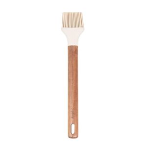 Pincel De Silicone Com Cabo Em Acácia Spicy Bege