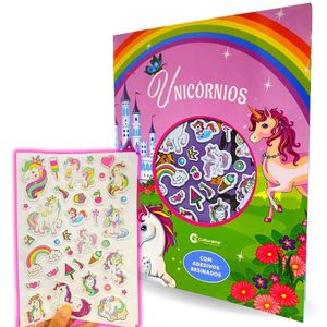 Livro Com Atividades Unicórnios Adesivos Didático Infantil [f114]