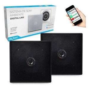 Kit Arandela 6 Leson 2lsquadpt 70w Rms Quadrada Preta - Par - 2 [f002]