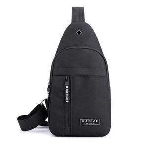 Bolsa Mochila Impermeável Transversal Crossbody Pochete De Peito Portátil Alça única Ajustável Preto