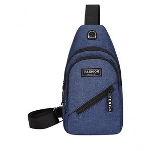 Bolsa Mochila Impermeável Transversal Crossbody Pochete De Peito Portátil Alça única Ajustável Azul