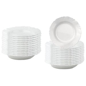 Conjunto De Pratos Fundos Duralex Pétala 23,5cm 24 Peças Branco