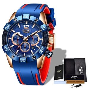 Relógio De Pulso Masculino Lige Militar á Prova D´ água Azul Rosa Ouro