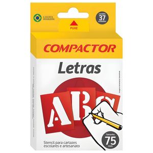 Letras Vazadas Abecedário 75mm - 37 Peças - Compactor