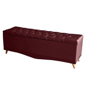 Recamier Calçadeira Baú Barcelona King 195 Cm Botão Encapados Pés Palito Suede Bordo Do Lar Móveis