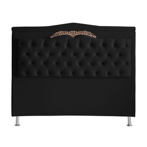 Cabeceira De Cama Box Barcelona Queen 160 Cm Capitonê Retro Botão Encapados Suede Preto Do Lar Móveis