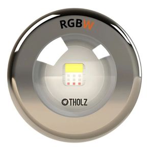 Refletor Led 15w Inox Rgb Premium Com Cabo 02 Metros Para Iluminação Piscina - Tholz