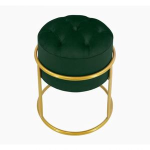 Puff Banqueta Estofado Decorativo Base De Ferro Capitonê Suede Verde Do Lar Móveis E Decoração