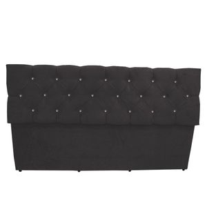 Calçadeira Baú Paris Casal 140 Cm Botão Strass Suede Grafite Do Lar Móveis