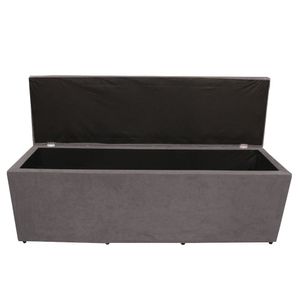 Calçadeira Baú Paris Casal 140 Cm Botão Strass Suede Prata Do Lar Móveis