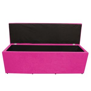 Calçadeira Baú Paris Casal 140 Cm Botão Strass Suede Rosa Pink Do Lar Móveis