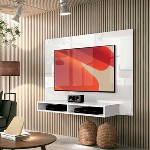 Painel Para Tv Até 43 Polegadas 1,20m Com Nicho Fox Edn Branco Branco