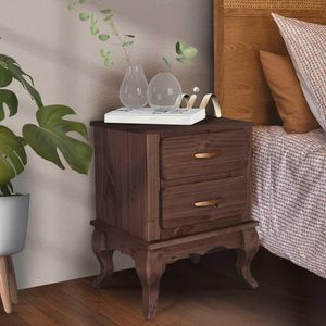 Mesa De Cabeceira Pequena 2 Gavetas D802 Imbuia Shop Jm Imbuia