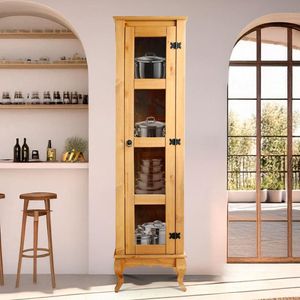 Cristaleira Torre 01 Porta Vidro Madeira Maciça D161 Mel Shop Jm Mel
