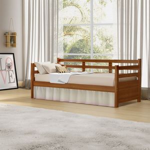Cama Solteiro Babá Madeira Enjoy Mona Mais Nicho - Castanho - Marrom