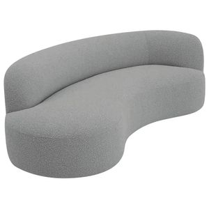 Divã Recamier Orgânico Tokyo 180cm Lado Esquerdo Bouclé Cinza