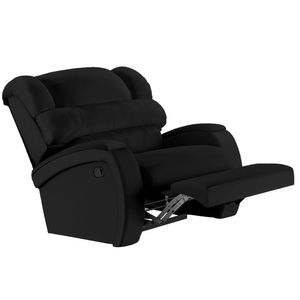 Poltrona Do Papai Reclinável Kalie Manual Gatilho Fh9 Pu Preto - Mpozenato