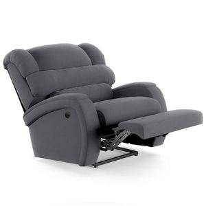 Poltrona Do Papai Reclinável Kalie Power Elétrica Massagem Fh9 Veludo Cinza - Mpozenato