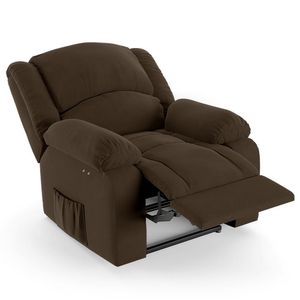 Poltrona Do Papai Reclinável Pietra Power Touch Fh9 Veludo Marrom - Mpozenato