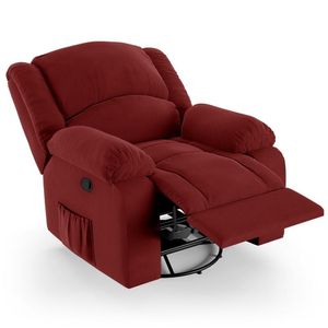 Poltrona Do Papai Reclinável Pietra Glider Giratória Fh9 Veludo Vermelho - Mpozenato