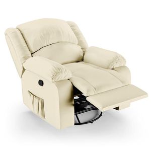 Poltrona Do Papai Reclinável Pietra Glider Giratória Usb Fh9 Pu Bege - Mpozenato