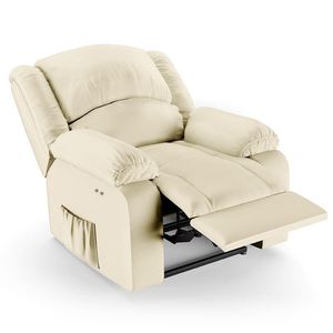 Poltrona Do Papai Reclinável Pietra Power Touch Usb Fh9 Pu Bege - Mpozenato