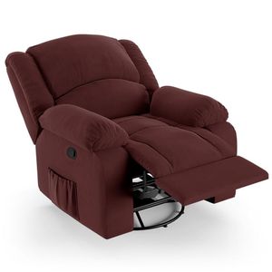 Poltrona Do Papai Reclinável Pietra Glider Giratória Fh9 Veludo Vinho - Mpozenato