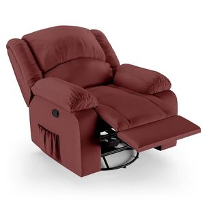Poltrona Do Papai Reclinável Pietra Glider Giratória Usb Fh9 Pu Vermelho - Mpozenato