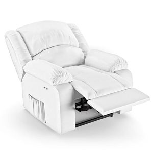 Poltrona Do Papai Reclinável Pietra Power Touch Fh9 Pu Branco - Mpozenato