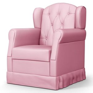 Poltrona De Amamentação Balanço Letícia Sintético Rosa - Phoenix