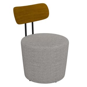 Poltrona Decorativa Para Sala De Estar Redonda 53cm Le Moon M22 Linho Cinza - Mpozenato