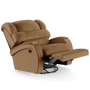 Poltrona Do Papai Reclinável Kalie Glider Giratória Usb Fh9 Pu Caramelo - Mpozenato